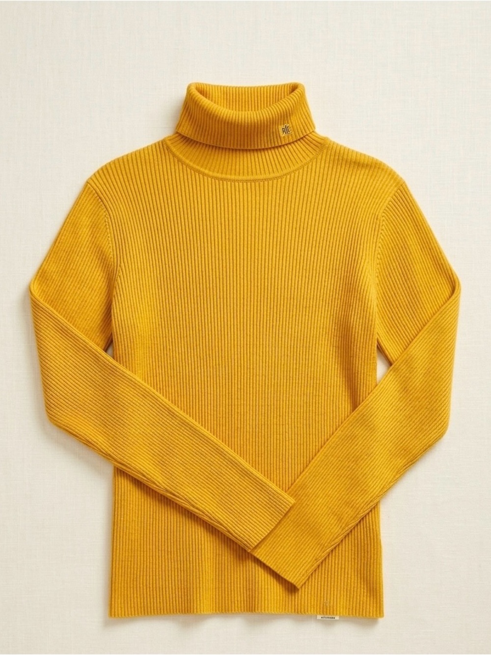 Ralph Lauren LRL Ribbed Turtleneck Sweater Womens Yellow Long Sleeve Knit XL